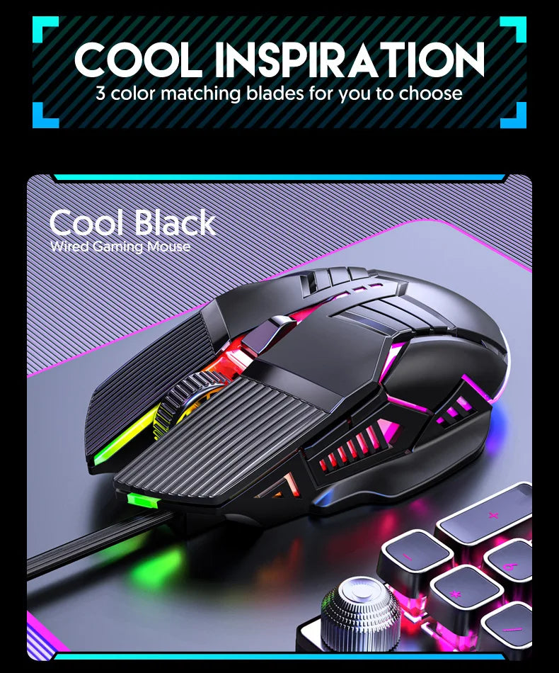 Gaming Mouse Ergonomic 5500 DPI USB Computer Mouse Gamer RGB Mice Macro Programming Mechanical Mouse For Game Computer Laptop