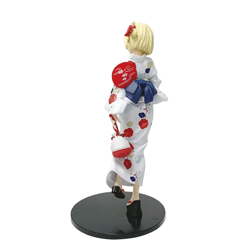 19CM Anime Lycoris Recoil Nishikigi Chisato Figure Luminasta Yukata de Odekake Cheongsam Dress Up Model Toy Doll Action Figure