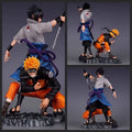 28cm Anime Figure Naruto GK Uzumaki Naruto Uchiha Sasuke Naruto Bond Action Figure Scene Statue Collect Model Toy Ornament Gift