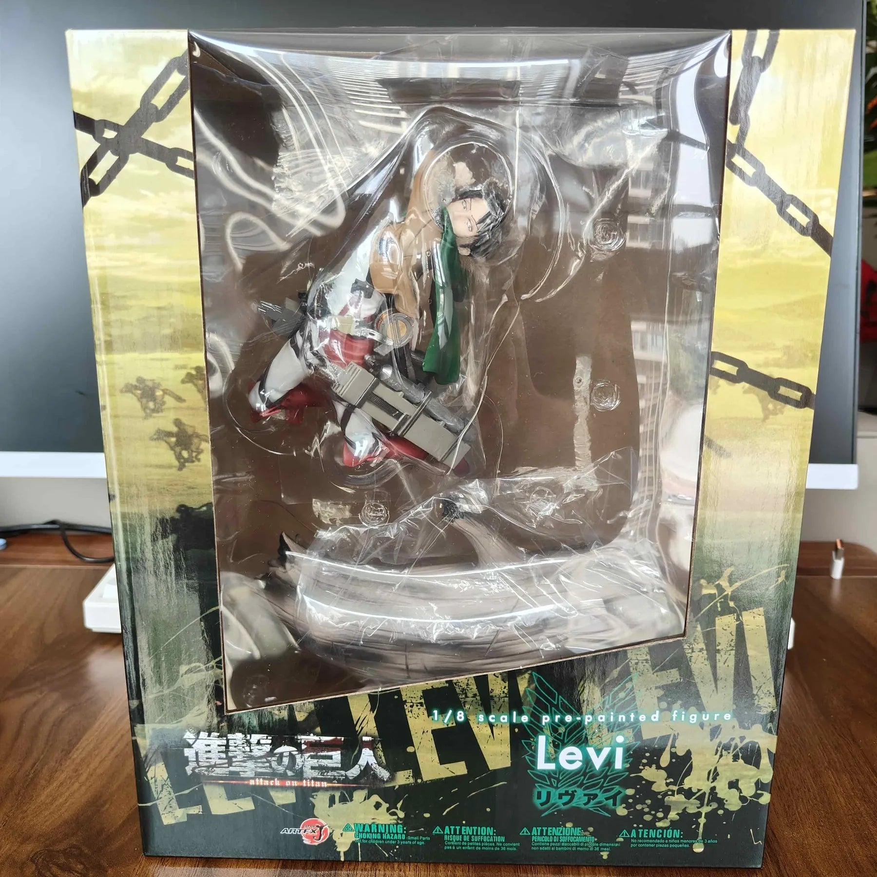 Attack on Titan Artfx J Levi Mikasa Ackerman Ver. PVC Action Figure Anime Figure Model Toys Collection Doll Boy Birthday Gift