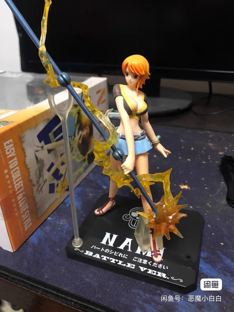 Original Bandai Figuarts Zero One Piece Nami Battle Ver. Cool Style Action Figure Model Desktop Ornaments Birthday Gifts
