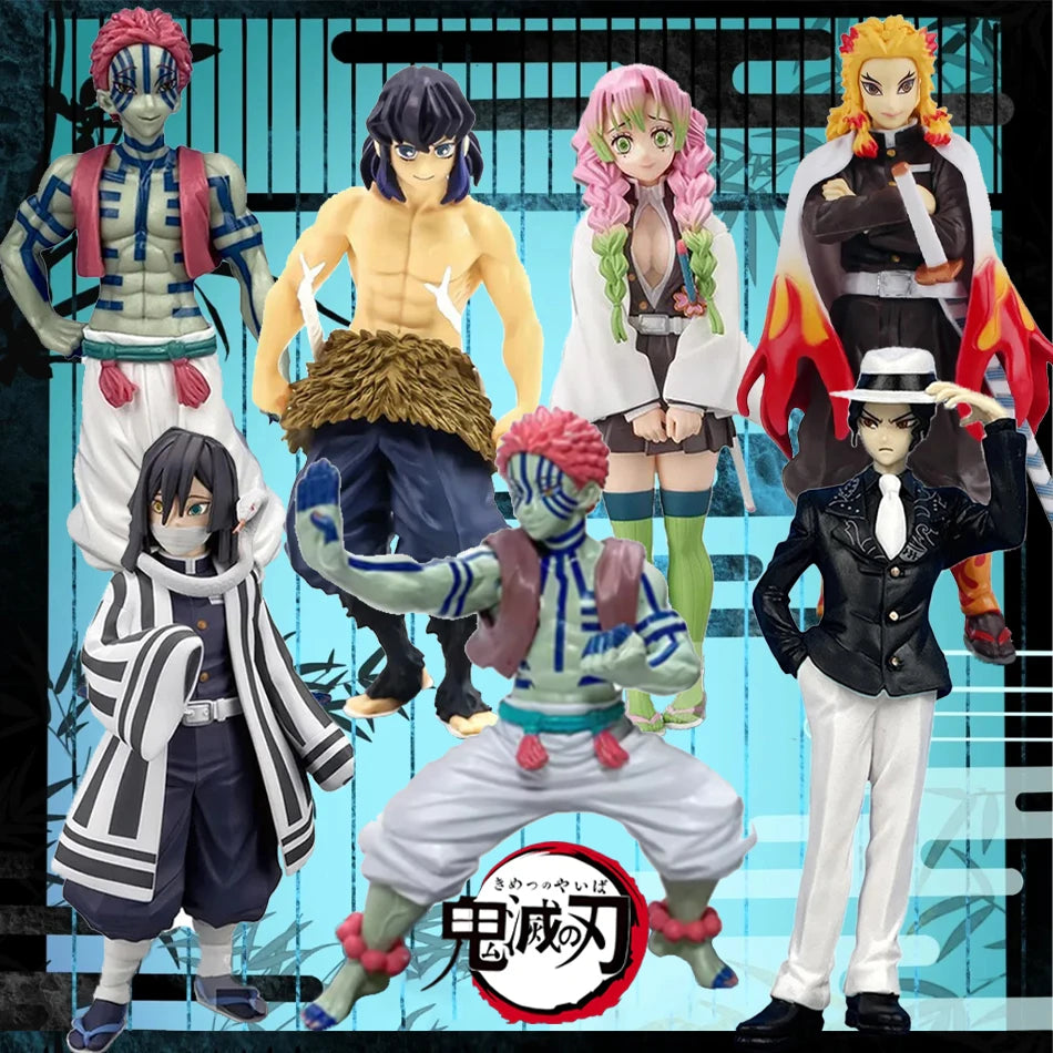 Anime Demon Slayer Kimetsu no Yaiba Figure 15CM Nezuko Tanjirou Mitsuri Shinobu Zenitsu Kyoujurou Action Figural Model Toy Gifts