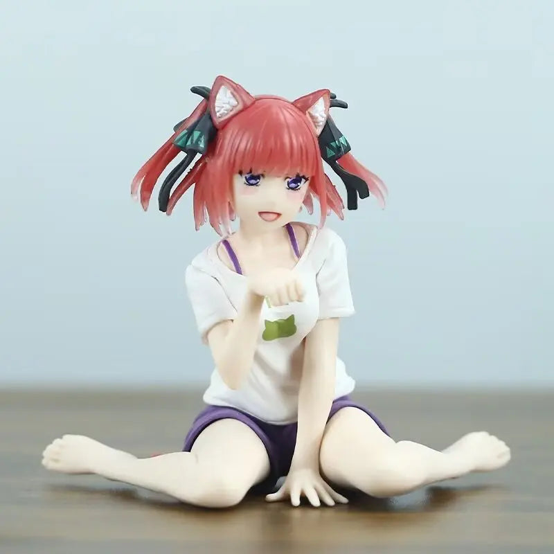 Anime The Quintessential Quintuplets Desktop Cute Nakano Itsuki Figures Cat Room Wear Ver Girl Statue Model Doll Desk Decoration