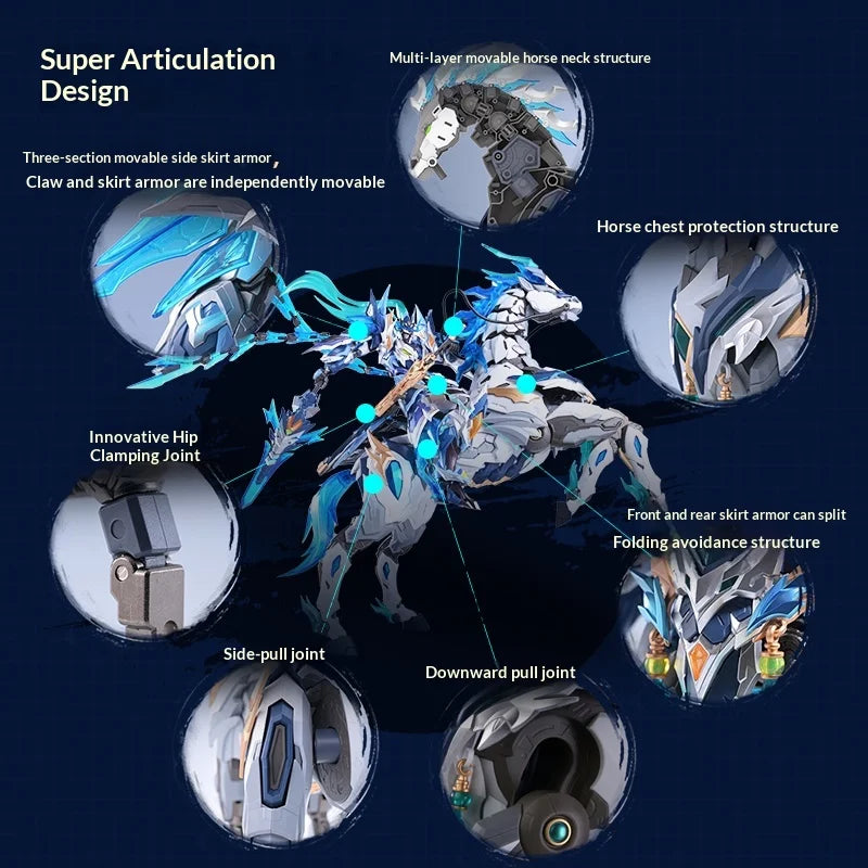 Motor Nuclear Zhao Yun Mecha Model with Mount Alloy Frame Full Action Figure Guochuang Assembly Model Collectible Gift