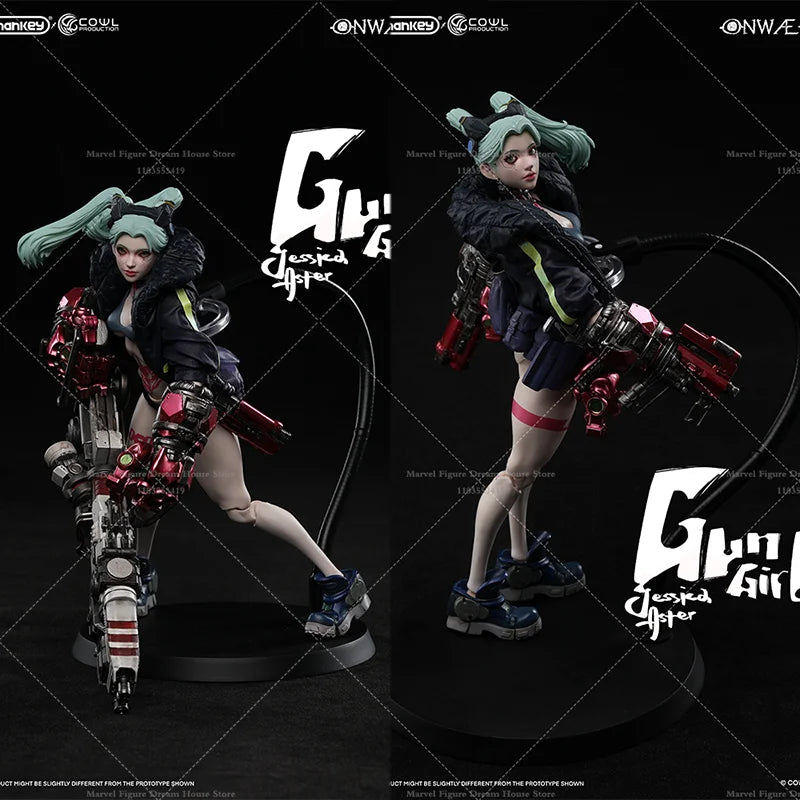 Romankey X COWL 1/12 Scale Rebecca Rebellious Gun Girl Cyberpunk Future Fantasy Anime 6-inch Full Set Action Figure Soldier