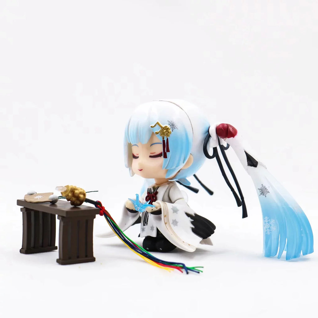 Anime Hatsune Miku snow witch q-version kawaii Joint mobility Action Figure PVC Mode Toy Doll Desk Decor Collection Gifts boxed