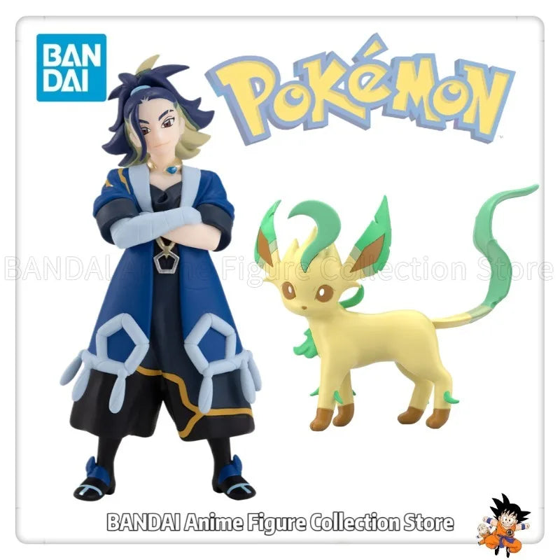Original Bandai Pokémon SCALE WORLD Hisui Region Adaman ＆ Leafeon Model Toys Gifts Collection