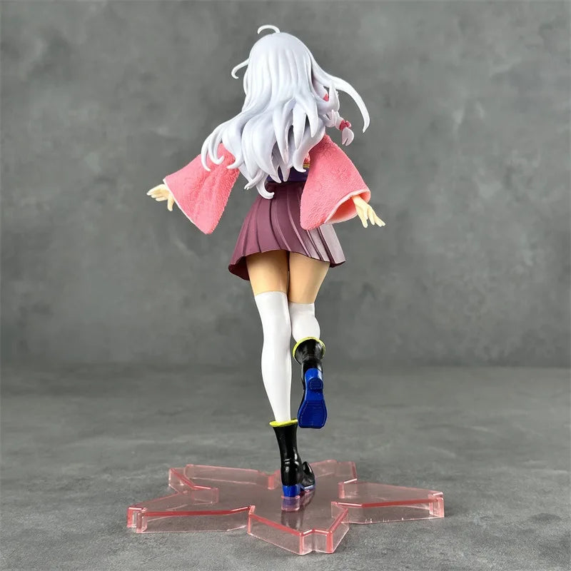 Anime Wandering Witch: The Journey Elaina Figure PVC Cute Standing On One Foot Kimono Knee Socks Model Toys Ornaments Gifts