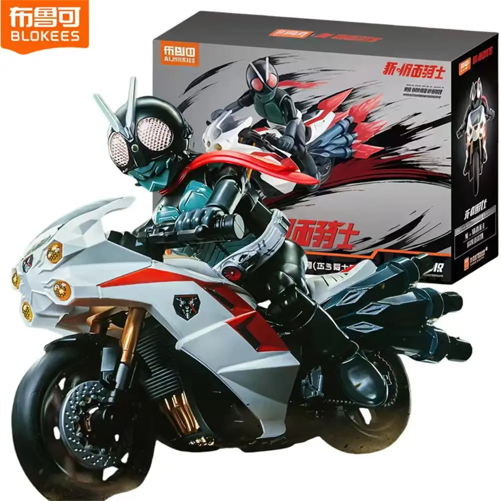 Original BLOKEES Kamen Rider Action Figures Toy Shin Kamen Rider Classic Collection Version Motorcycle Assembly Model Kit Gifts