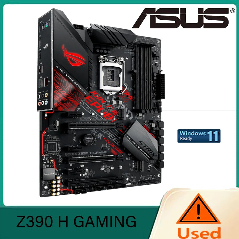 ASUS ROG Strix Z390-H Gaming Motherboard LGA1151 (Intel 8th and 9th Gen) ATX DDR4 DP HDMI M.2 USB 3.1 Gen2 Gigabit LAN
