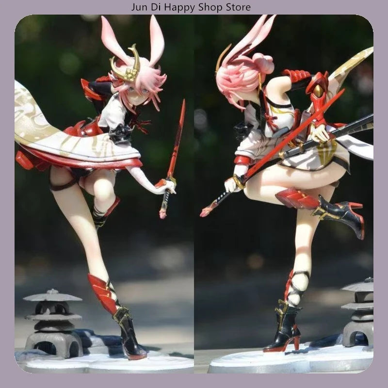 26.5cm Honkai Impact Yae Sakura Fighting Ver. Figure - Standing Game Girl Statue, Collection Desktop Ornament Toy