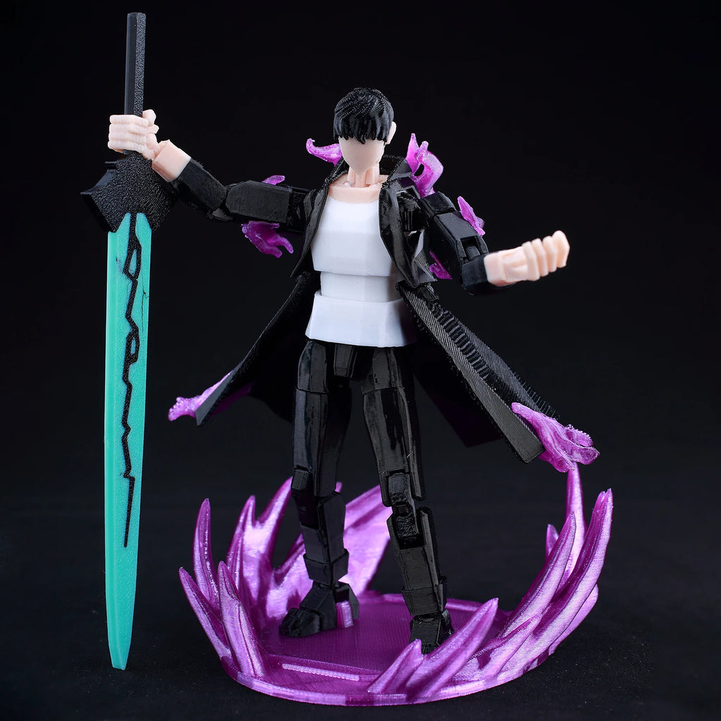 9L 3D-gedruckte Solo Leveling Sung Jin-Woo Lucky T13 Dummy 13 bewegliche Shapeshift-Actionfiguren Schaufensterpuppenspielzeug für Fans Geschenke