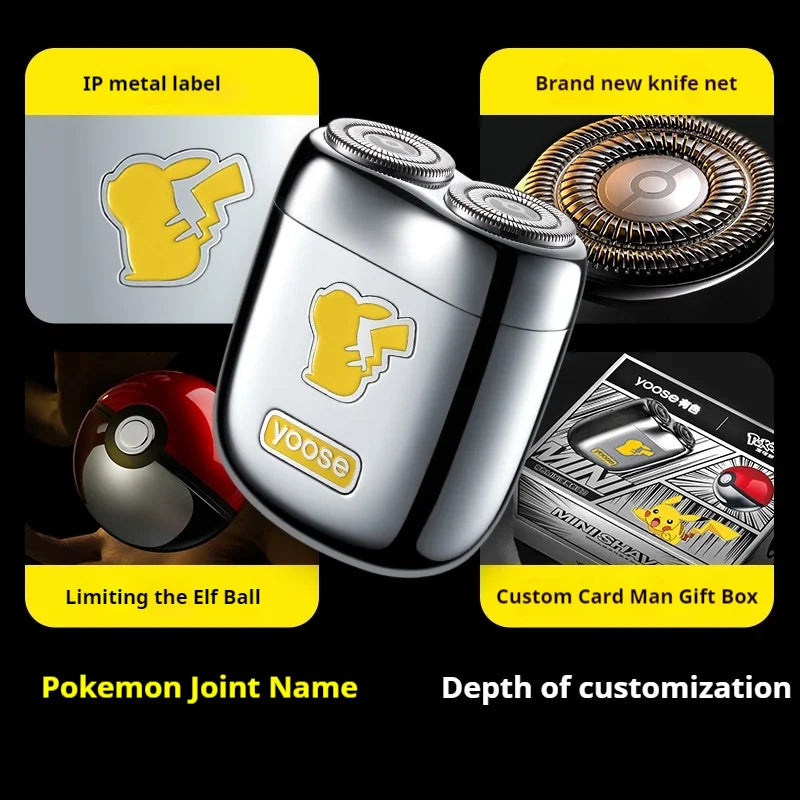 New In Stock Mini2.0 Pokemon Co-Branded Pikachu Anime Peripheral Limited Gift Box Razor Electric Shaver For Boyfriend Gifts