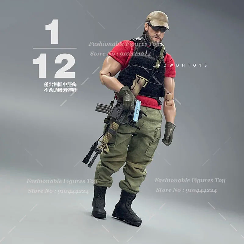 ‌CROWDHTOYS 1/12 Scale Men Soldier Vest Trendy Chest Rig Tactical Bulletproof Armor Kit Fit 6Inch Action Figure Model Dolls