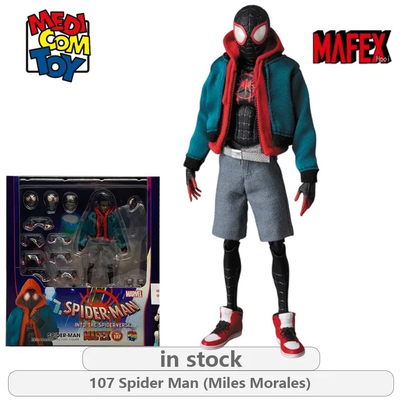 Medicom Toy Original Spider-Man: Parallel Universes Series 107 Spider-Man (Miles Morales) Action Figure Model Toys Movable Model