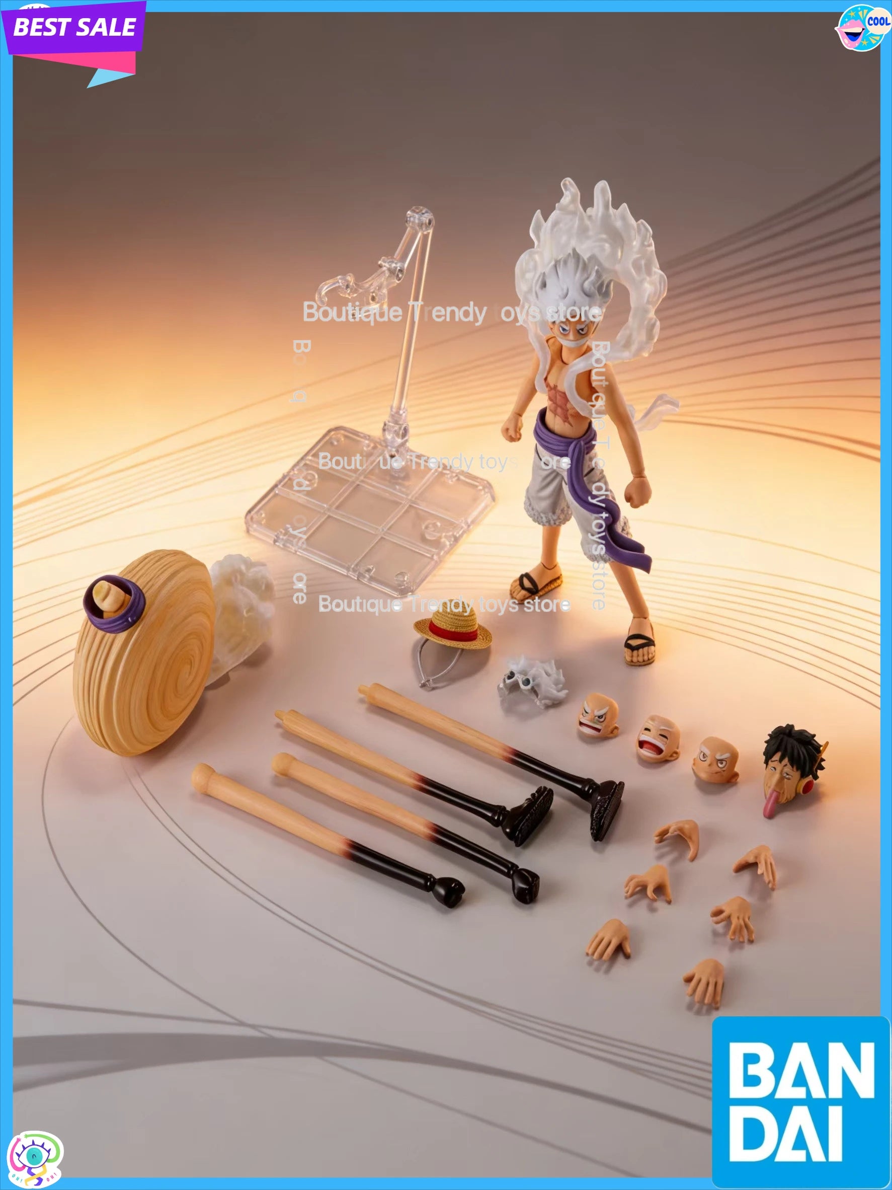 In Stock BANDAI Original Box S.H.Figuarts Monkey D.Luffy-Gear 5 Future Island Egghead SHF Action Figure Toy Collection Gift
