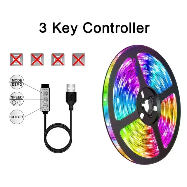 5V TV Backlight Led Strip Lights RGB 5050 Music Sync LED Rope Light 1M-30M Flexible Diode Lamp Tape for Room Decoration Lighting