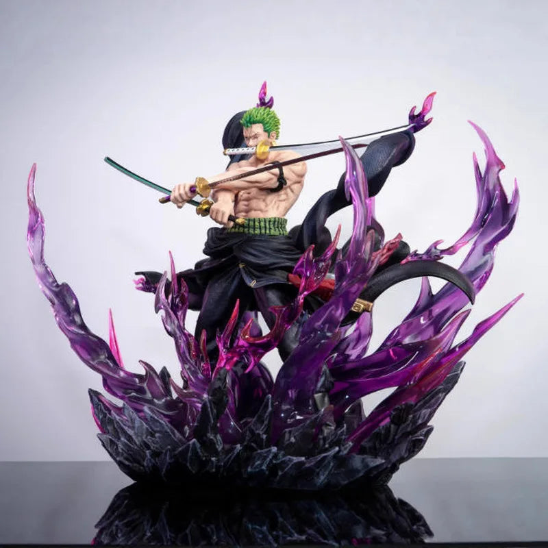 33cm Roronoa Zoro GK Figure One Piece Angry Battle Statue Collectible Model