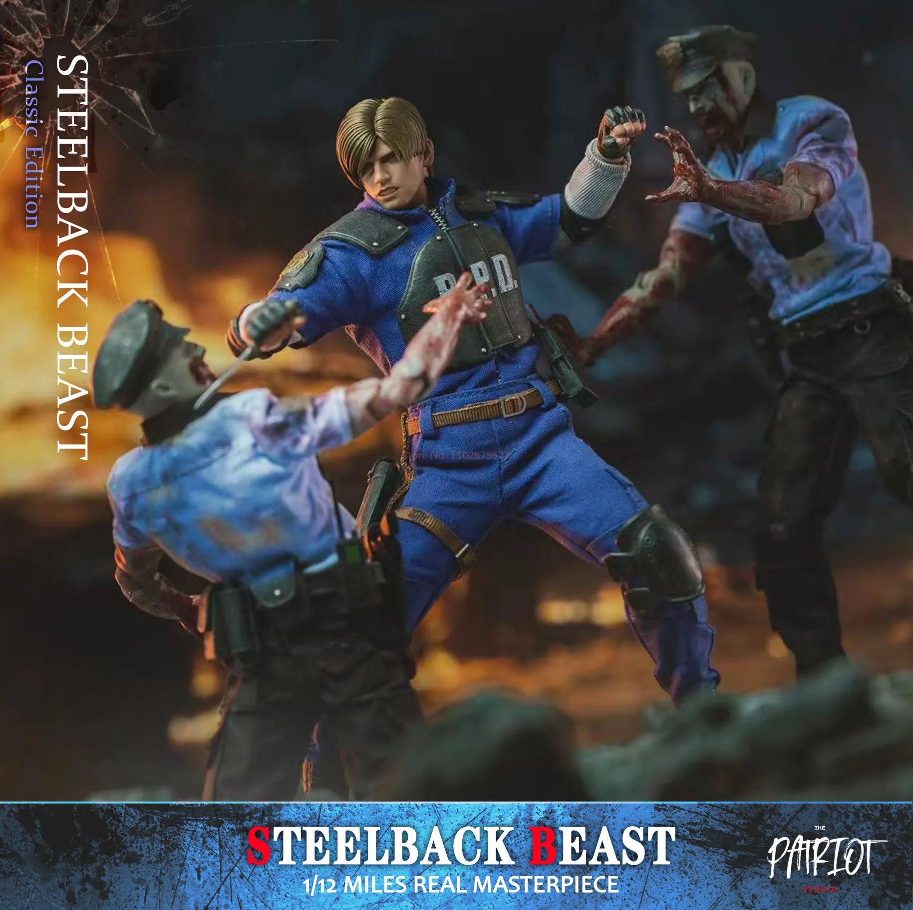 1/12 Leon S. Kennedy Patriot Studio Genuine Action Figure Resident Evil Steelback Beast Classic Edition Movable Model Toys Gift