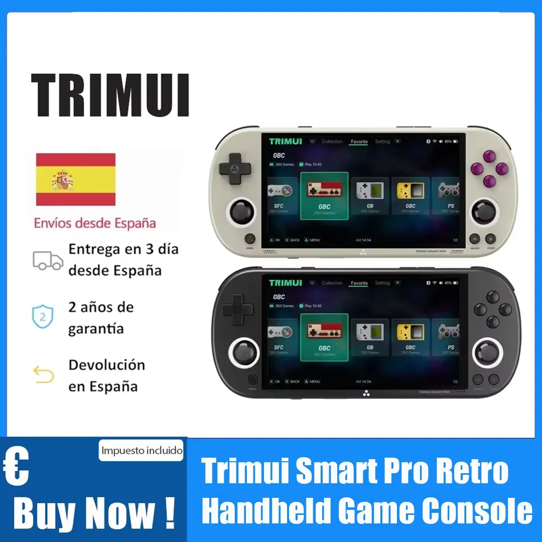 Handheld Game Console Trimui Smart Pro 4.96''IPS Screen Video Game Console Linux System Retro Video Game Consoles Birthday Gifts