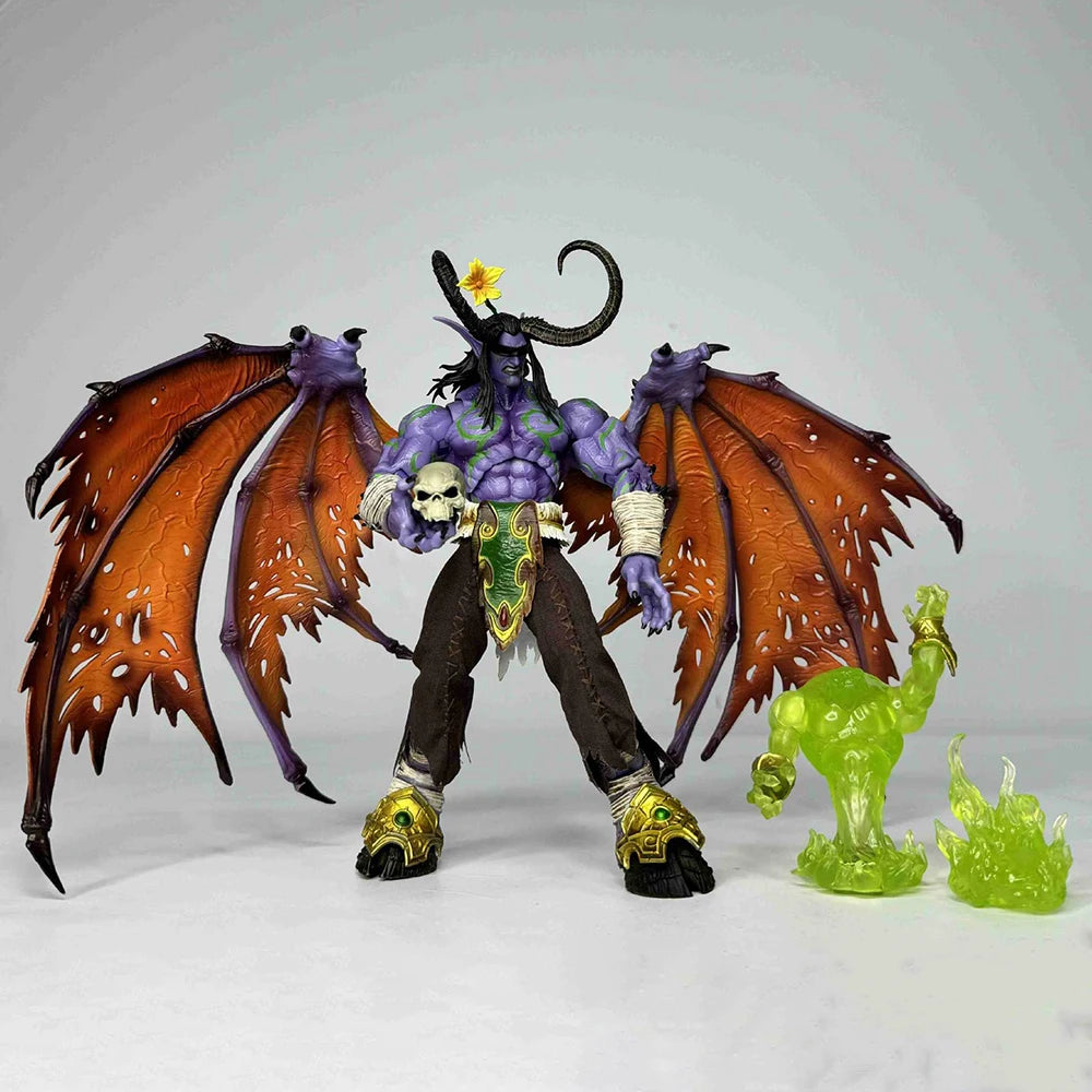 25 cm WOW Held Illidan Stormrage Dämonenjäger Elf Yudean PVC Actionfigur Anime Figur Modell Spielzeug Sammlung Puppengeschenk