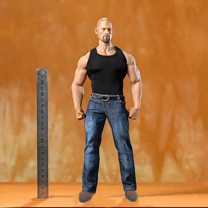 Toy Center 1/6 Male Soldier Casual Tight Sports Tank Top Jeans Belt Leather Shoes for 12" Action Figure M35 Srong Body Dolls
