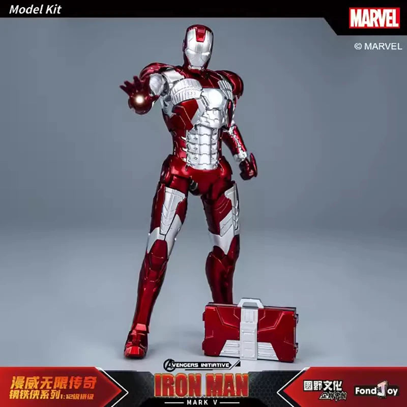 Iron Man Models Kit Mecha MARK V Fondjoy 1/12 The Infinity Saga MK5 Collectibles Joints Are Mobile Marvel Assembly Toy Kids Gift