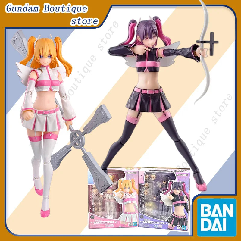 Bandai Genuine SHF Ririsa of 2.5 Dimension Liliel/Miriella Angel Airborne Corps/Ririsa/Mikari Anime Action Figure Model Toy Gift