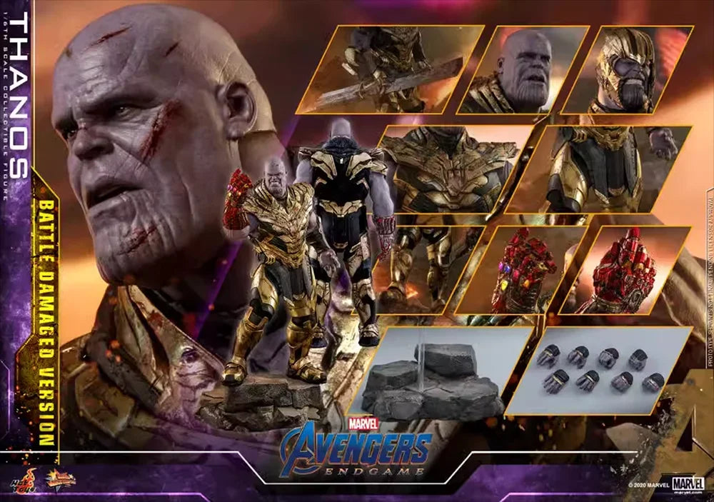 HotToys HT MMS564 1/6 Thanos4.0 Battle Damaged Edition 41.5cm Action Figure Model with Luminous Nano Gloves