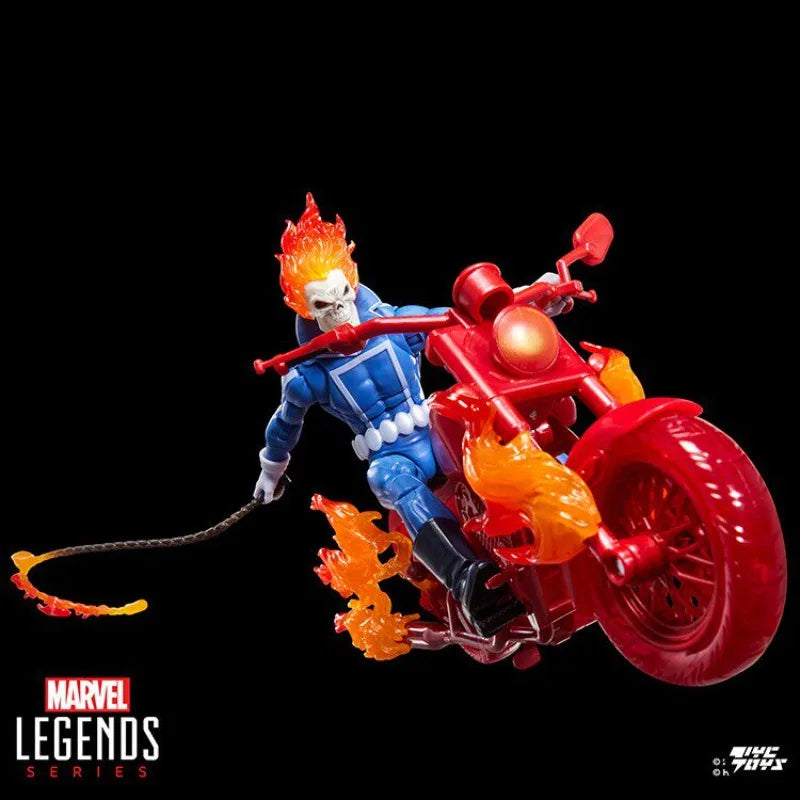 Genuine Hasbro Marvel Legends Ghost Rider Johnny Blaze with Motorcycle 1/12 Scale Collectible Action Figure Toys Model Ornaments