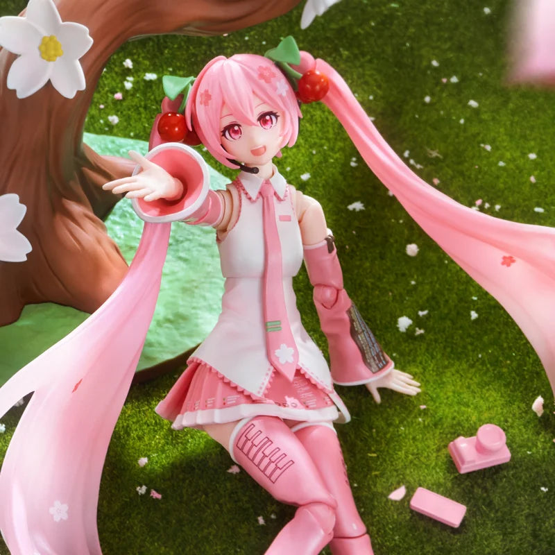 Original Blokees Hatsune Miku Miracle Cherry Blossom Future Lothing Anime Figure Assembled Model Movable Doll Toys Birthday Gift