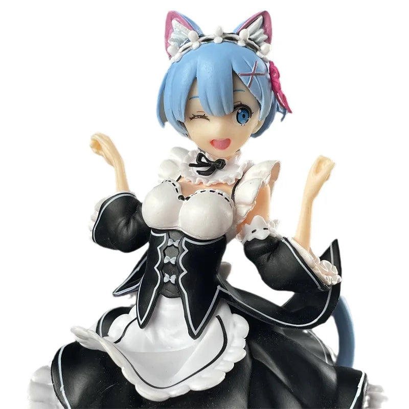 A box set of anime model figurines of Rem's cat-eared scene in a new world from scratch