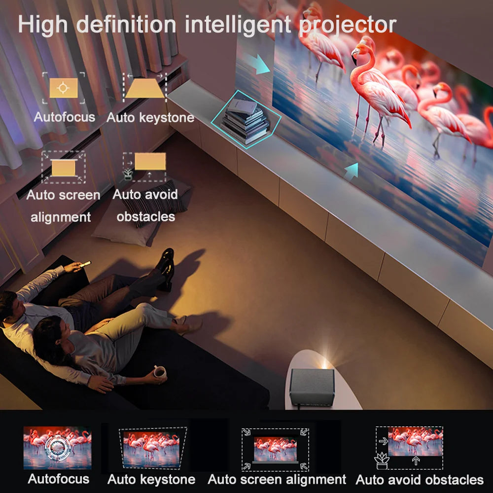 DITONG 2025 NEUER J10-Projektor Native 1080P Autofokus 4k HD-Video Outdoor-Handy Android Smart Home Theater LED-Projektor