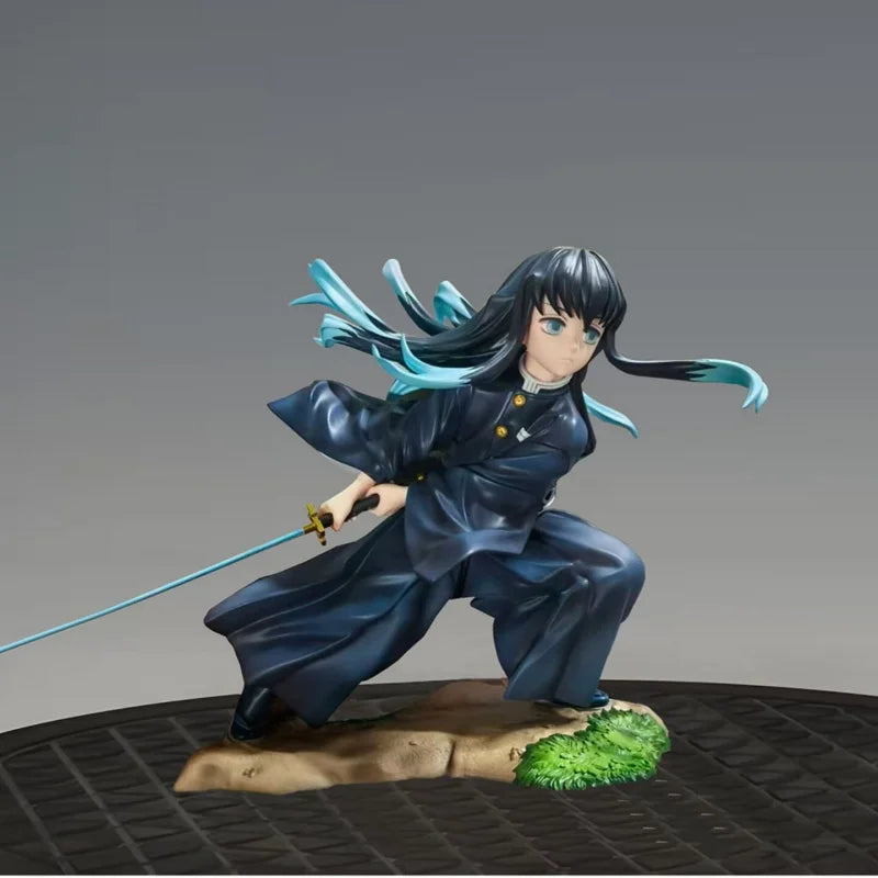 18cm Gk Demon Slayer: Kimetsu No Yaiba Muichiro Tokito Battle Form Articulated Pvc Action Figure Model Desktop Ornament Toy Gift