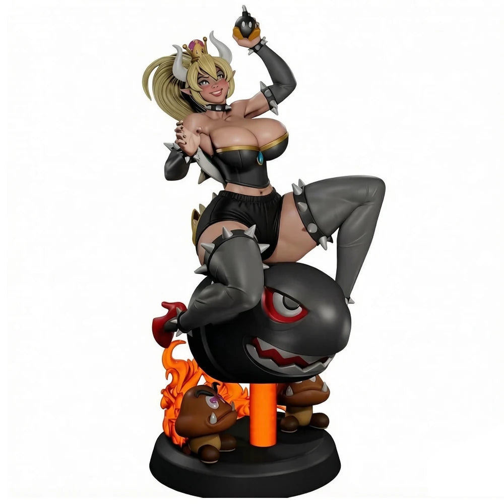 1/24 NSFW Horned Crown Demon‑Style Lady Figure 3D Printed Resin Statue Toy Miniature Model DIY Unpainted Unassembled Garage Kit