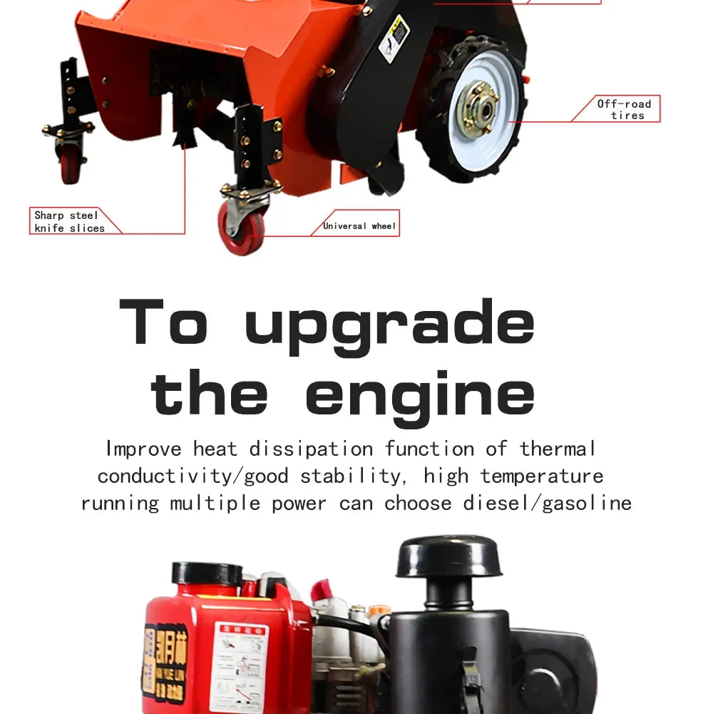 walk-behind lawn mower Mowing and soil loosening machine Garden 7.5HP Mower