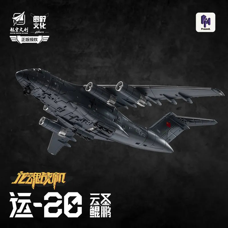 YuanYe Aviation Y-20 Y20 Action Figures Transport Aircraft Model Mecha Dragon Alloy Transformation Toys Model Collectible Gifts