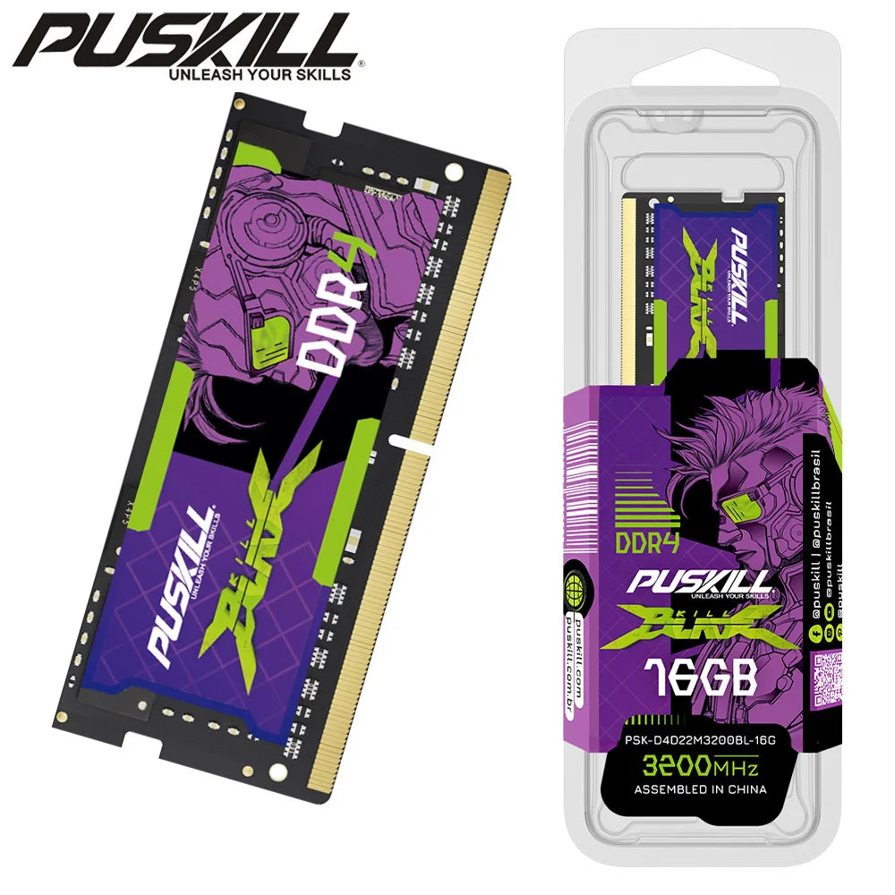 PUSKILL Killblade Memoria DDR4 Notebook 32gb 16gb 8gb 1.2V 3200MHz 2666MHz 2400MHz 260-PIN SODIMM RAM Laptop Memory