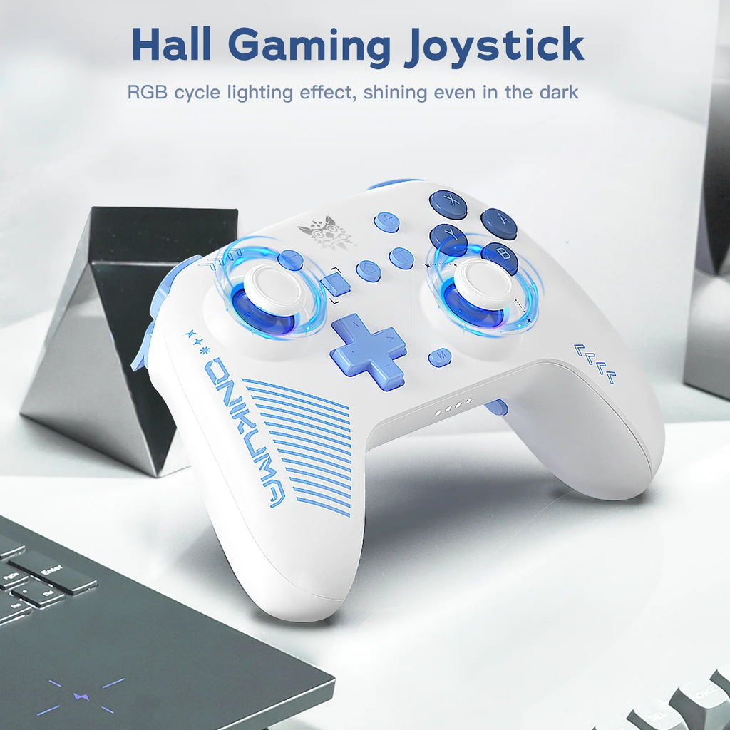 ONIKUMA Wireless Gaming Gamepads Dual Modes Mechanical Buttons Controller With RGB Cycle Lighting Effect Hall Gaming Joystick C1