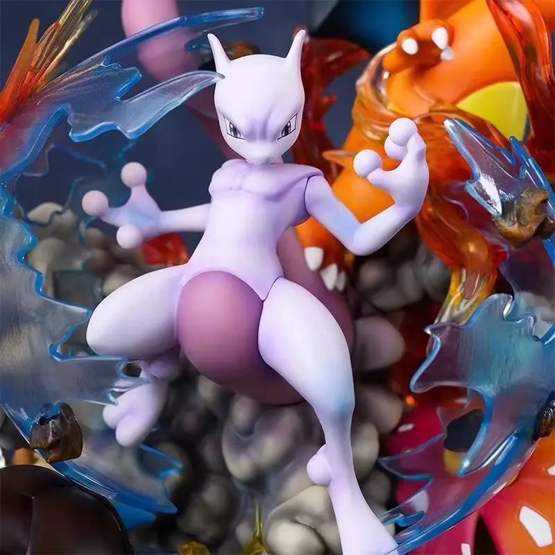 Anime Pokemon Reverse Mewtwo Pet Pikachu Evolution Group Gk Action Figure Model Toy Decoration Small Sprite Frog Childrens Gifts