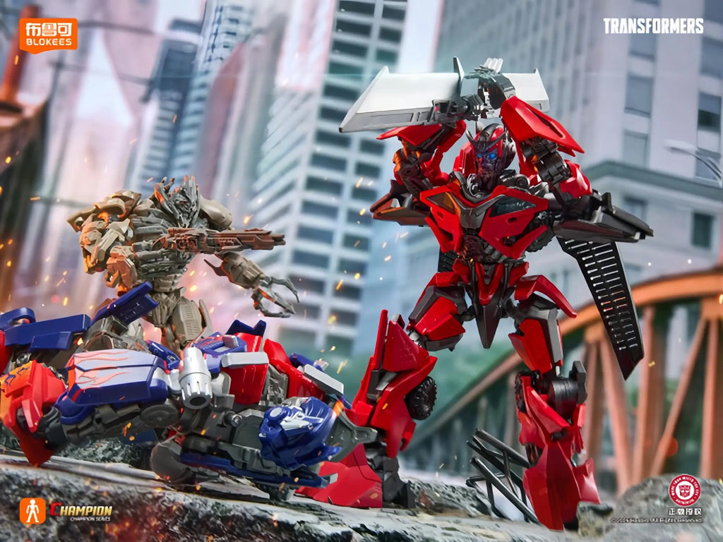 BLOKEES Transformers Optimus Prime Season 3 Sentinel Prime Blitzwing Bumblebee Megatron Garage Kit Action Figure Collect Toys