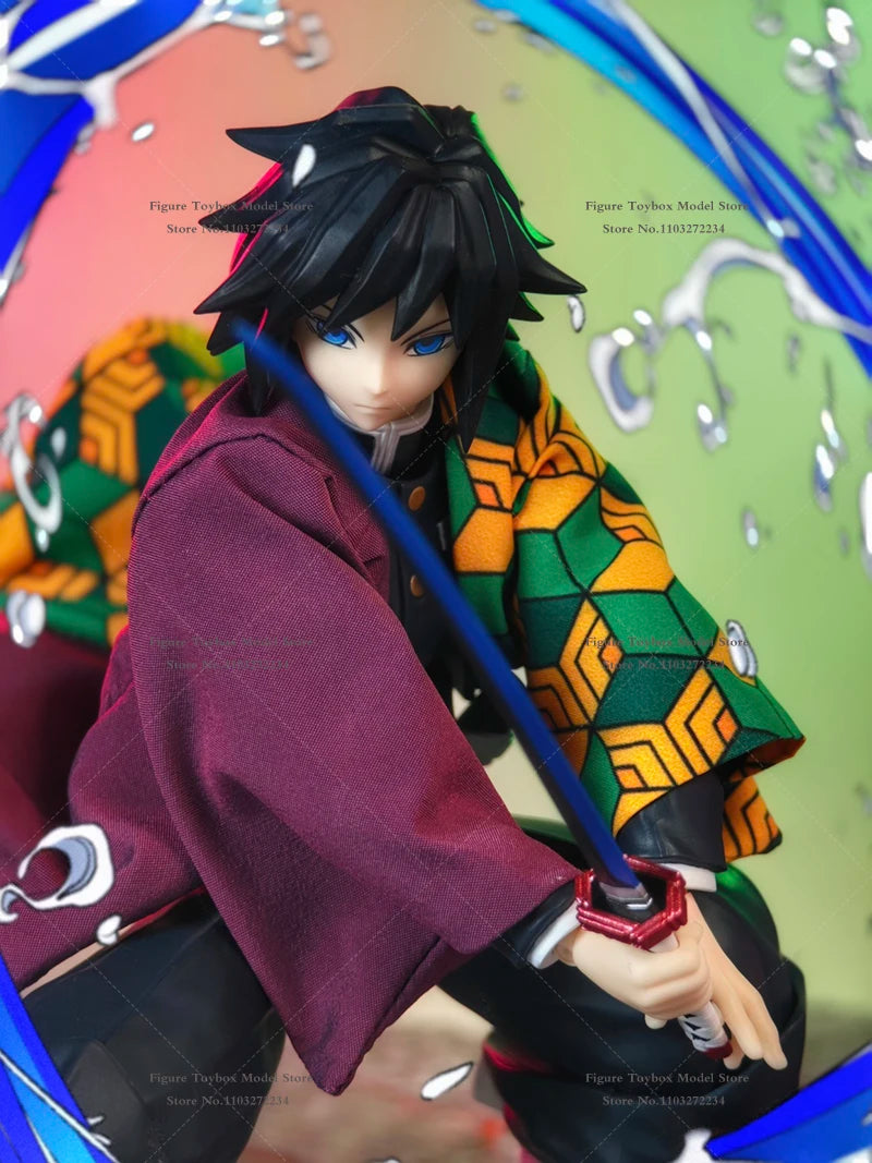1/12 SHF Anime Tomioka Giyuu Mini Splicing Windbreaker Coat Clothes Accessory For 6" Demon Slayer Action Figure DIY Decoration