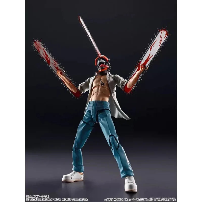BANDAI shf  Chainsaw Man Denji 100% Original genuine PVC Action Anime Figure Model Toys Figure Collection Doll Gift
