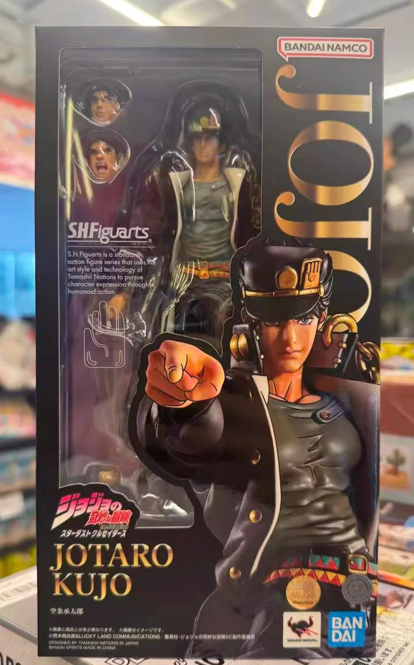 In-Stock Japan Bandai Original Anime JoJo's Bizarre Adventure SHF Jotaro Kujo about 170mm Action Figure Model Toy Collector Gift