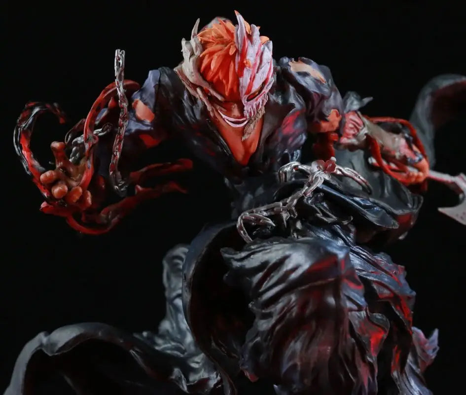 22cm GK Statue Bleach Ichigo Kurosaki Hollow Mask Attacking Pose Anime Figure Model Statue Desktop Decoration
