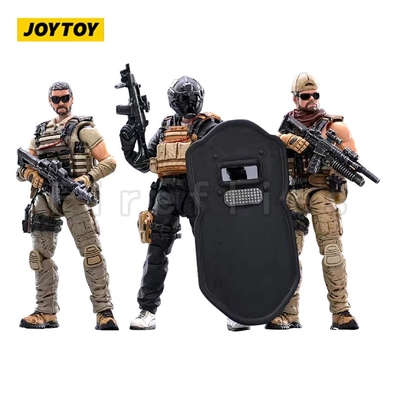 1/18 JOYTOY Action Figure (3PCS/SET) Hardcore Mercenary Trio Anime Collection Model Toy