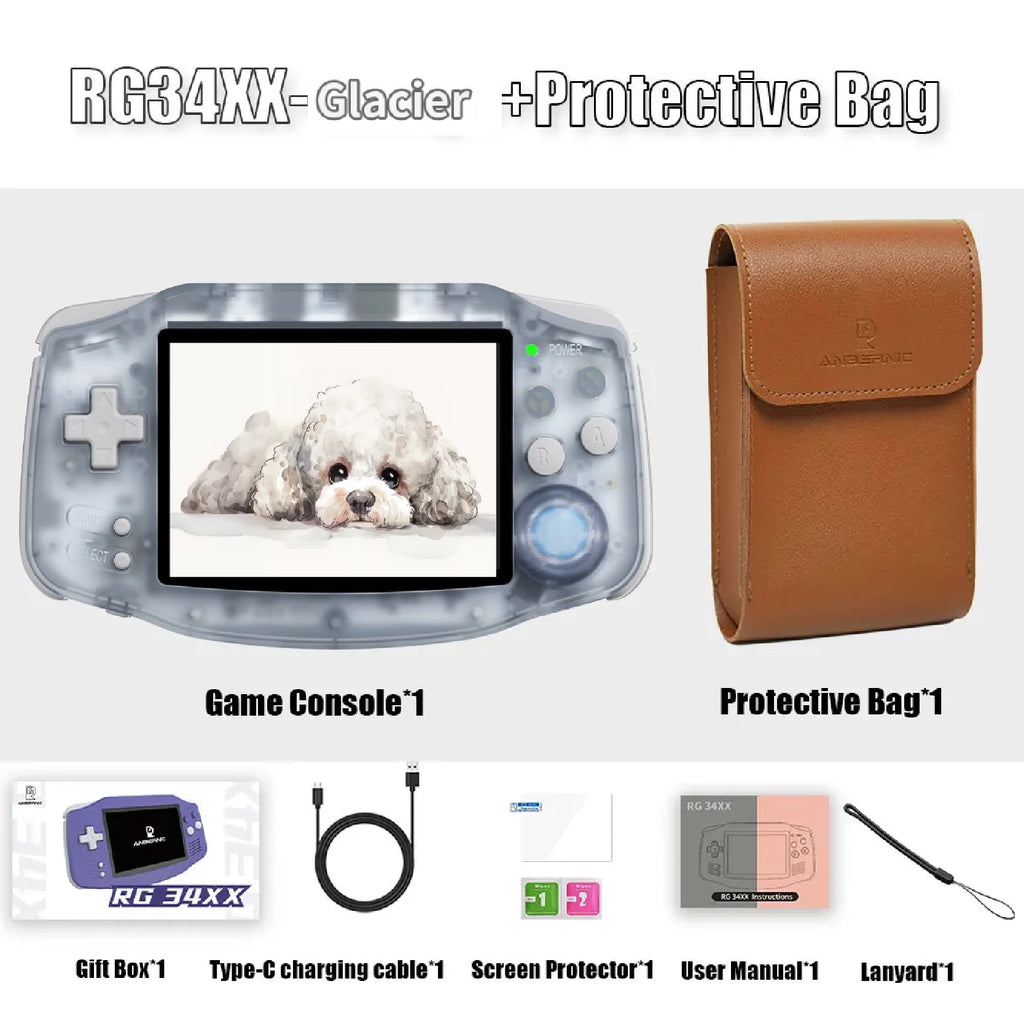 ANBERNIC RG 34XX RG34XX Retro Handheld Game Consoles Video Game Player 3500mAh 256G PSP Game 3.4inch IPS Screen Linux System Hot