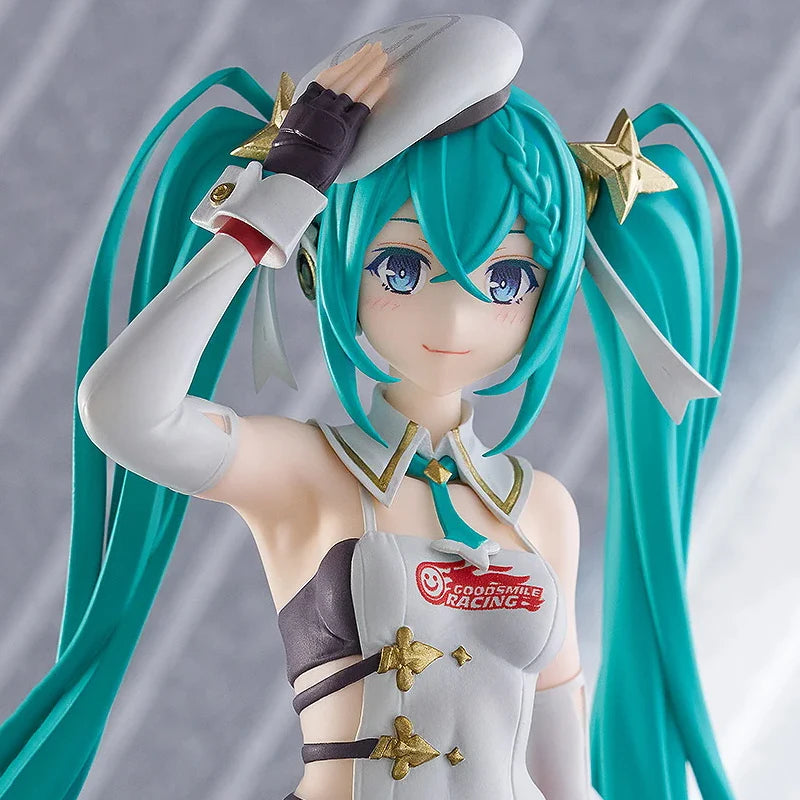 Original POP UP PARADE Hatsune Miku Racing Miku 2023 Ver GSC Genuine Anime Figure Model Doll Statuette Ornament Birthday Gift