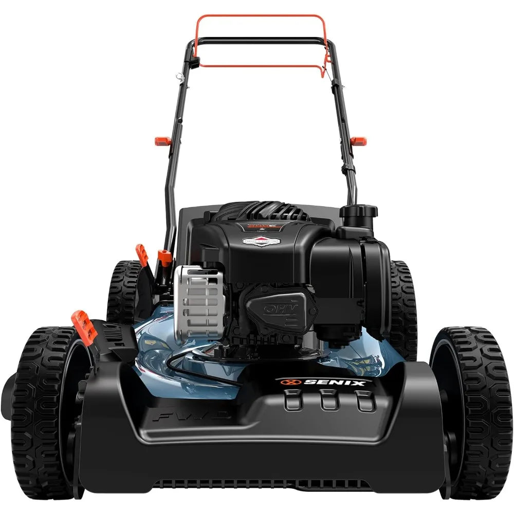 21'' Self Propelled Gas Lawn Mower - Front Wheel Drive, 140 cc 4-Cycle Briggs & Stratton Engine, 3-in-1 Bagging, Mulching, and
