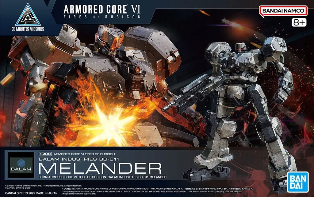 Bandai 30MM Model Kit ARMORED CORE VI NIGHTFALL STEEL HAZE Anime Figure BD011 MELANDER Liger Tail CC2000 ORBITER Assembly Robot